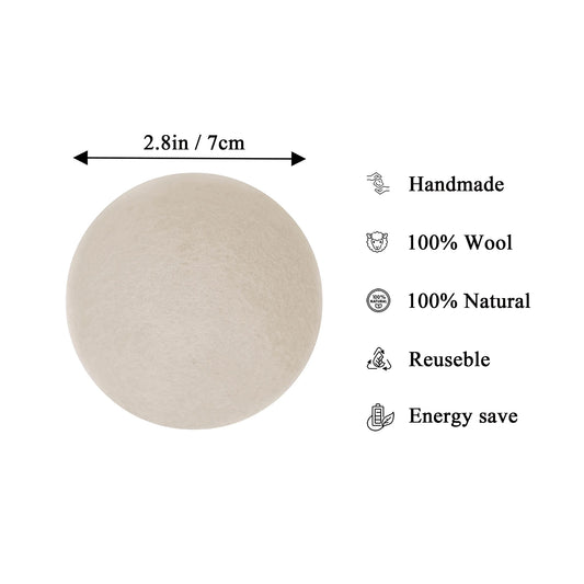 Wool Dryer Balls Organic XL 6 Balls per Pack by , save Time,Money,Energy.