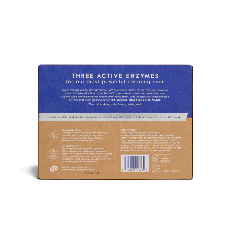 Purepower Enzymatic Laundry Detergent Sheets