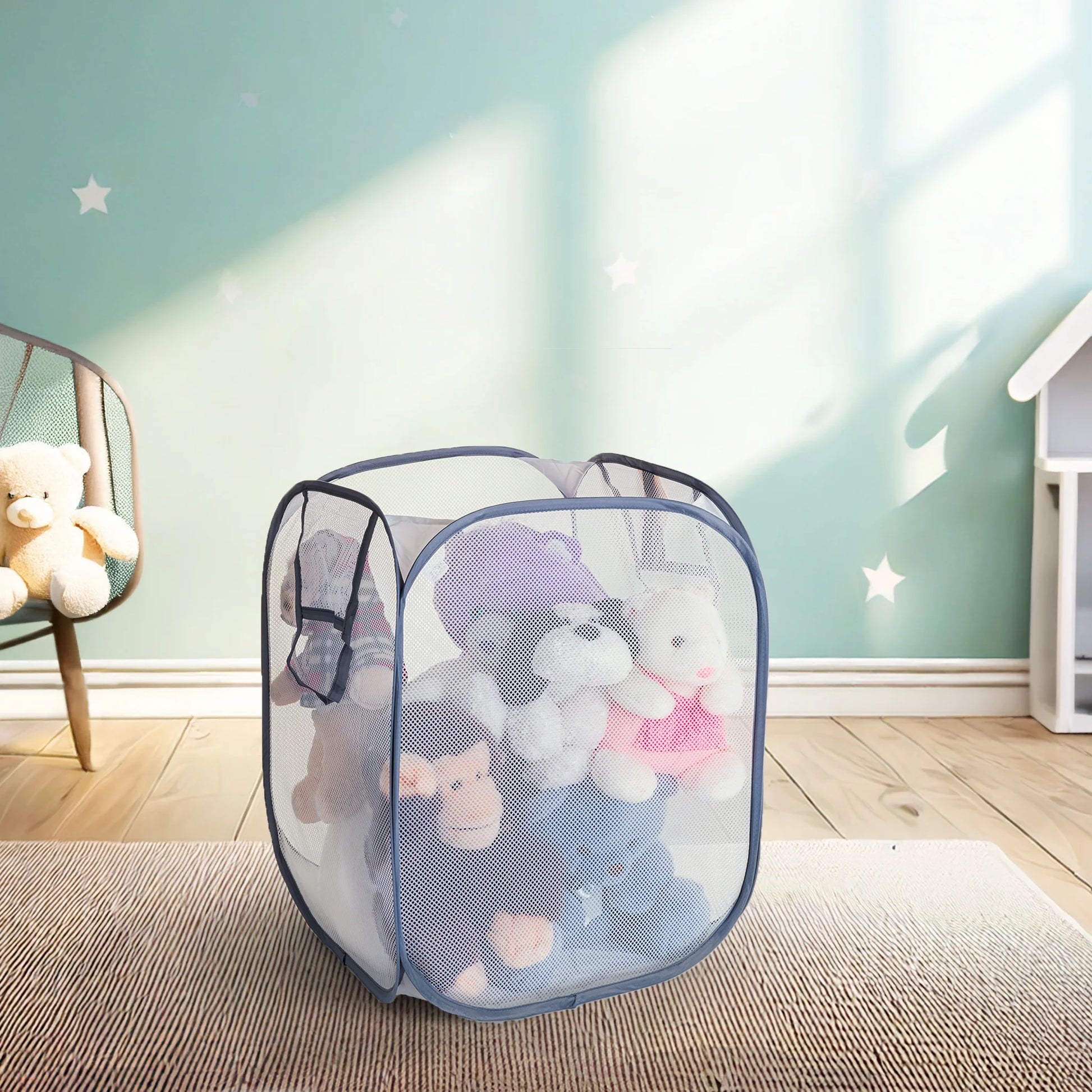 Jumbo Mesh Pop-Up Laundry Hamper Set (2-Pack) - White - Adult Size