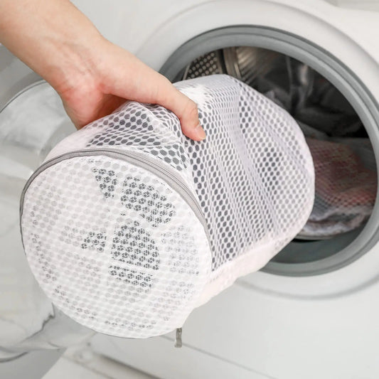 Mesh Shoe Cleaning Bags - Gray Zippered Laundry Bags for Sneakers and Gym Shoes, Made with 125 Honeycomb Fabric