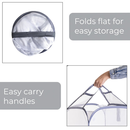 Jumbo Mesh Pop-Up Laundry Hamper Set (2-Pack) - White - Adult Size