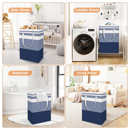 75L Waterproof 3-Bin Laundry Hamper Set, 3 Count, Gradient Blue