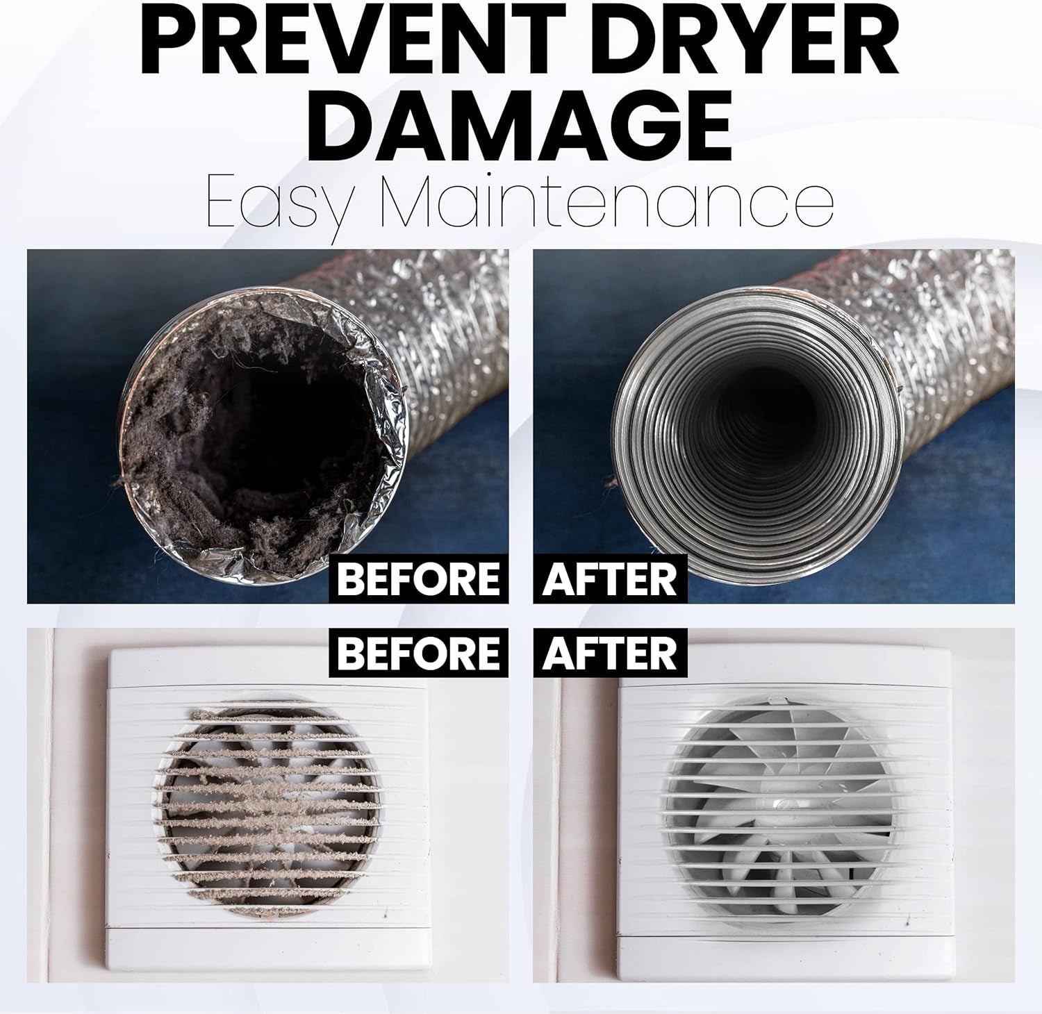 Dryer Vent and Refrigerator Coil Cleaning Brush, 26-Inch Flexible Lint Brush, Black, Large (Single Pack)