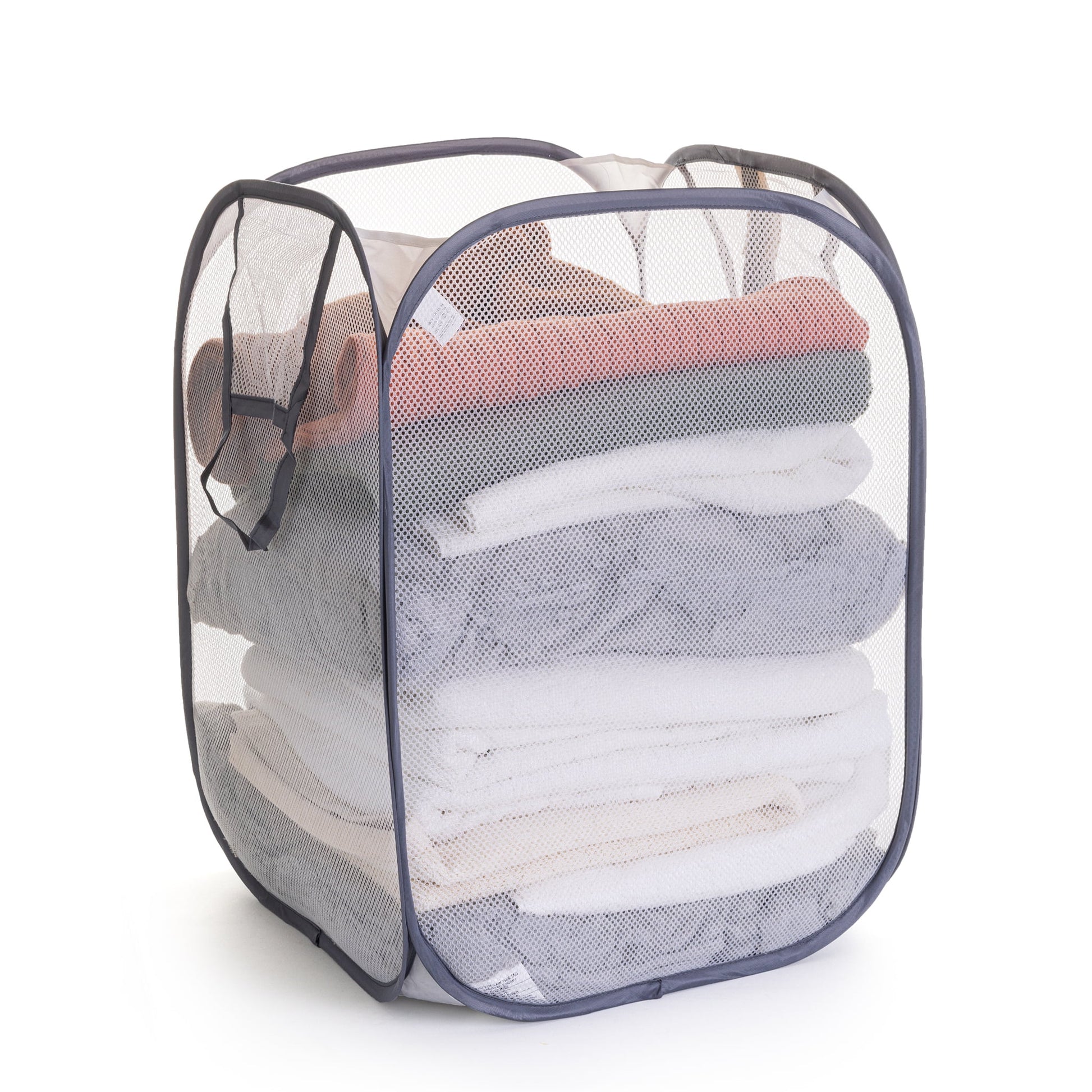 Jumbo Mesh Pop-Up Laundry Hamper Set (2-Pack) - White - Adult Size
