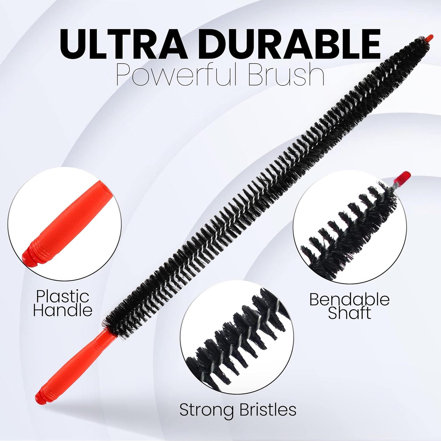 Dryer Vent and Refrigerator Coil Cleaning Brush, 26-Inch Flexible Lint Brush, Black, Large (Single Pack)