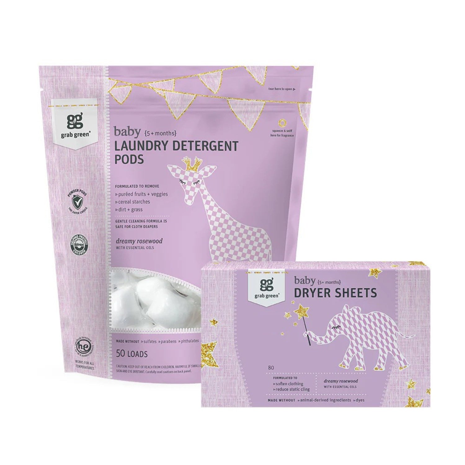 Infant Laundry Detergent Pods and Dryer Sheets Bundle