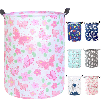 Laundry Hamper, Collapsible Laundry Basket Dorm, Baby Laundry Basket, Large Laundry Hamper Waterproof with Leather Handle for Dirty Clothes, Kids Toys, Bedroom, Bathroom