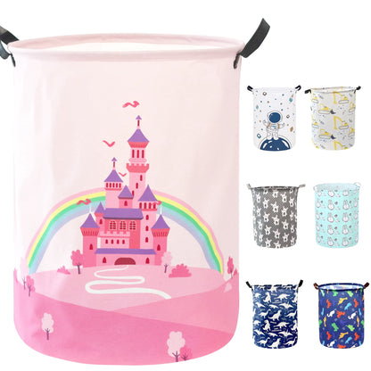Laundry Hamper, Collapsible Laundry Basket Dorm, Baby Laundry Basket, Large Laundry Hamper Waterproof with Leather Handle for Dirty Clothes, Kids Toys, Bedroom, Bathroom