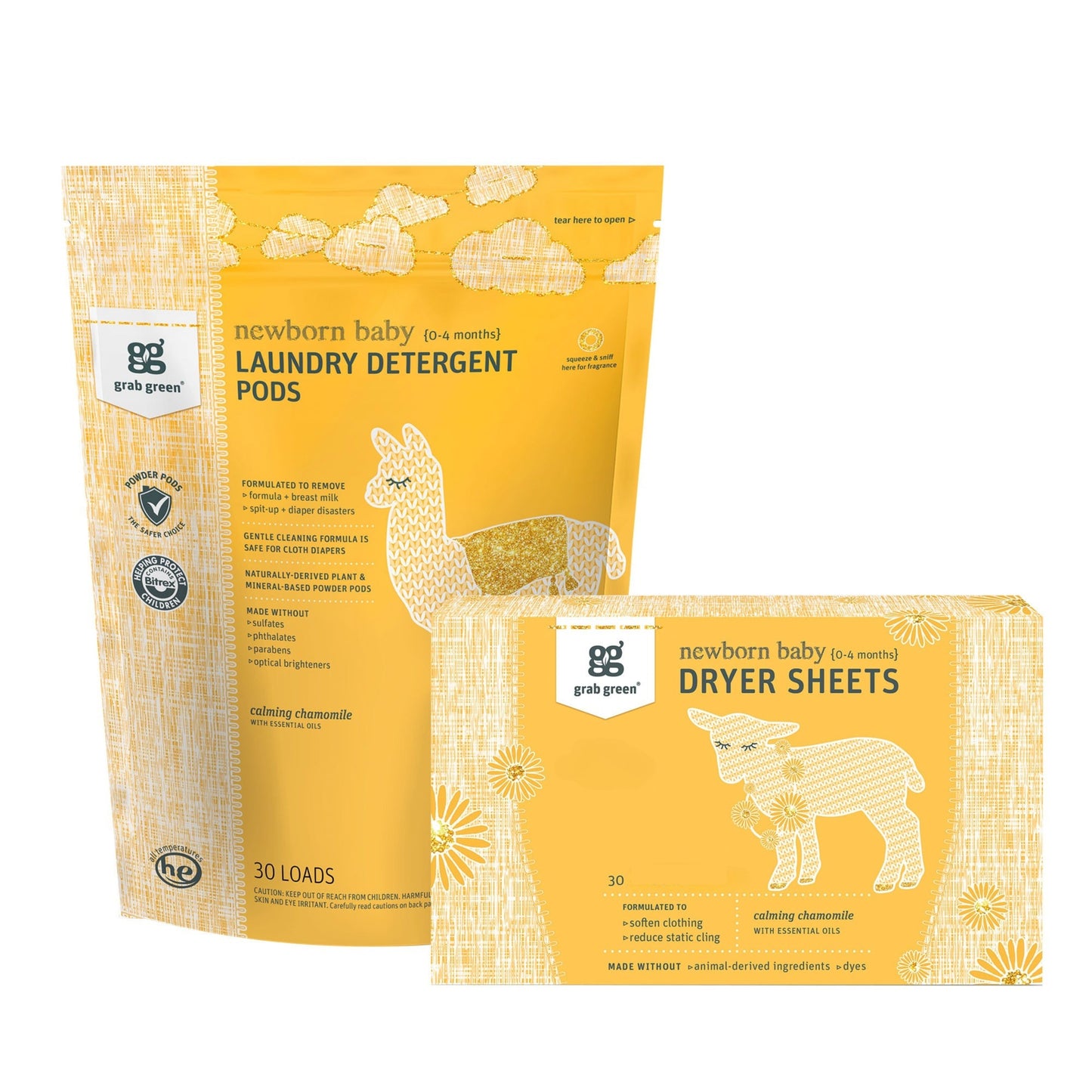 Newborn Laundry Detergent Pods + Dryer Sheets Kit