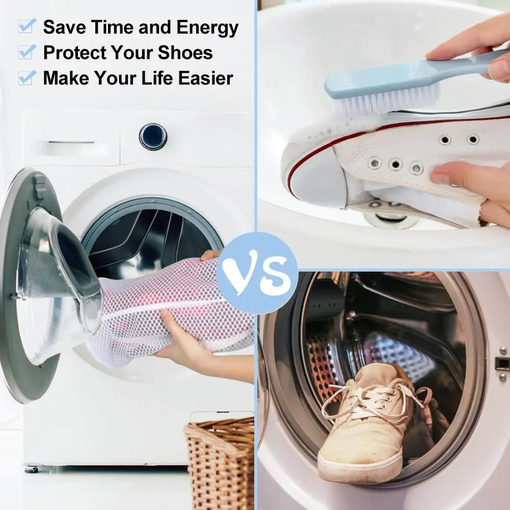 Shoe Wash Bags - Mesh Laundry Pouches for Sneakers and Socks, Ideal for Washing Machines and Travel Organization