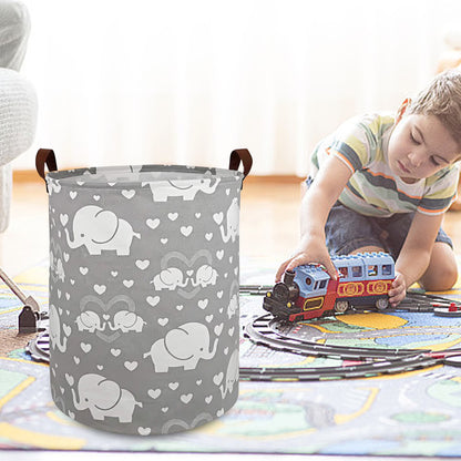 Laundry Hamper, Collapsible Laundry Basket Dorm, Baby Laundry Basket, Large Laundry Hamper Waterproof with Leather Handle for Dirty Clothes, Kids Toys, Bedroom, Bathroom