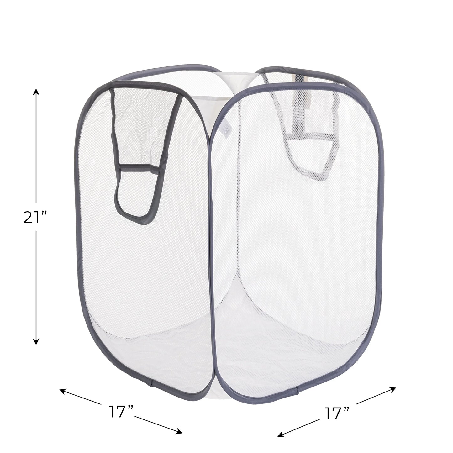 Jumbo Mesh Pop-Up Laundry Hamper Set (2-Pack) - White - Adult Size