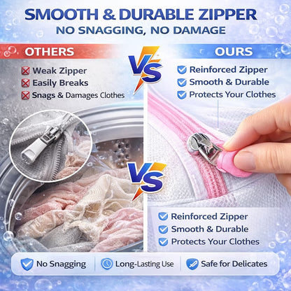 Delicate Care Mesh Laundry Wash Bags Set - 7 Multi-Size Bags with Smooth Zipper and Cover for Bras, Lingerie, Underwear, Baby Clothes, and Socks