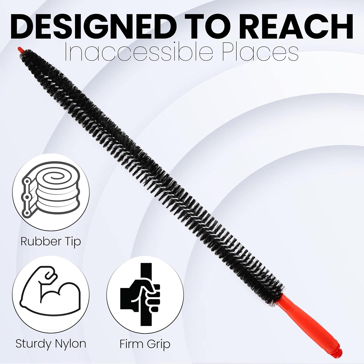 Dryer Vent and Refrigerator Coil Cleaning Brush, 26-Inch Flexible Lint Brush, Black, Large (Single Pack)